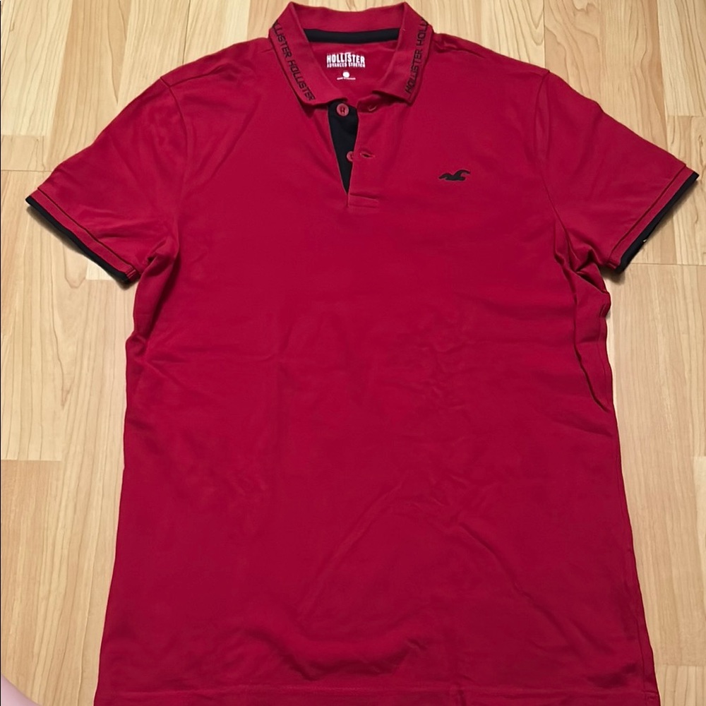 Hollister Red Polo Shirt Classic Design